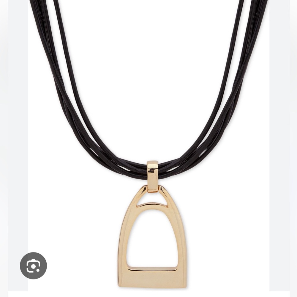 Vintage Ralph Lauren Black Equestrian Necklace